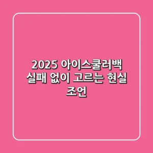 2025 아이스쿨러백, 실패 없이 고르는 현실 조언