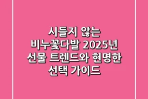 시들지 않는 비누꽃다발, 2025년 선물 트렌드와 현명한 선택 가이드