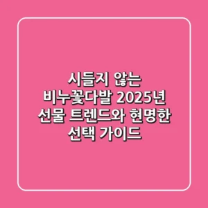시들지 않는 비누꽃다발, 2025년 선물 트렌드와 현명한 선택 가이드