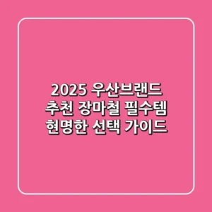 2025 우산브랜드 추천: 장마철 필수템, 현명한 선택 가이드