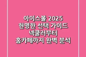 아이스볼, 2025 현명한 선택 가이드: 넥쿨러부터 홈카페까지 완벽 분석