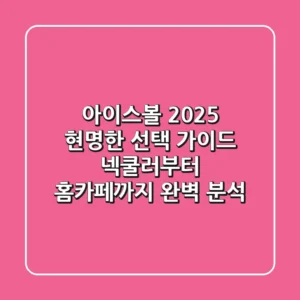 아이스볼, 2025 현명한 선택 가이드: 넥쿨러부터 홈카페까지 완벽 분석