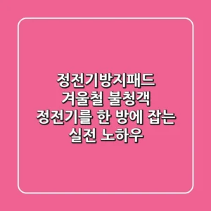 정전기방지패드, 겨울철 불청객 정전기를 한 방에 잡는 실전 노하우